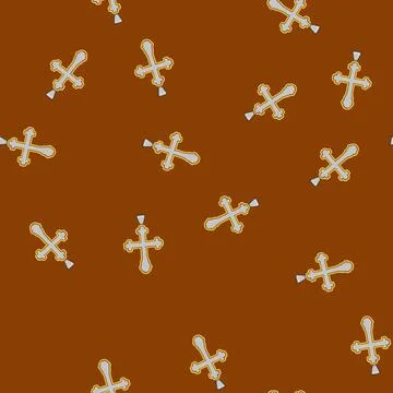 Seamless pattern religious cross christian cartoon vector 스톡 일러스트