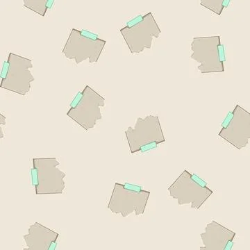 Seamless pattern reminder pinned torn paper notes cartoon vector Stock Illustration