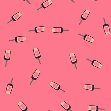 Seamless pattern remote car key cartoon vector Stock Illustration