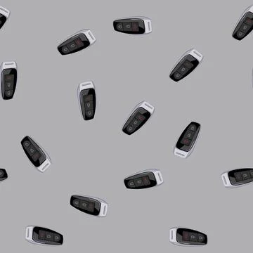 Seamless pattern remote car key cartoon vector Stock Illustration