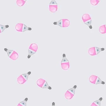 Seamless pattern remote smart light bulb cartoon vector Stockillustratie