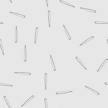 Seamless pattern removal eyebrow tweezers cartoon vector Stock Illustration
