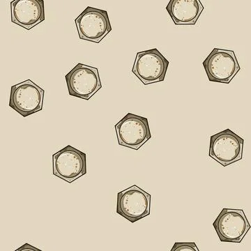 Seamless pattern removal rusty screw head cartoon vector Stock Illustration