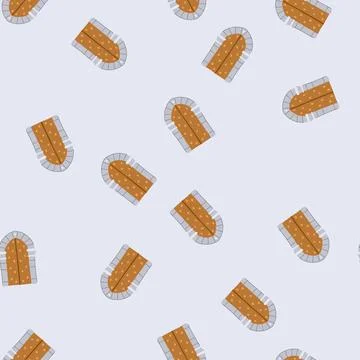 Seamless pattern renaissance ancient medieval door cartoon vector Stock Illustration