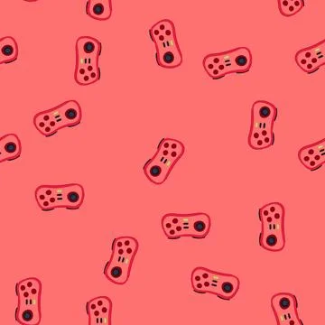 Seamless pattern render gamepad cartoon vector Stockillustratie