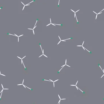 Seamless pattern renewable wind turbine cartoon vector Stock Illustration