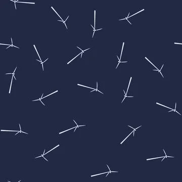 Seamless pattern renewable wind turbine cartoon vector Illustrazione stock