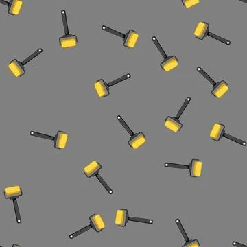 Seamless pattern renovation roller paint cartoon vector Stock Illustration