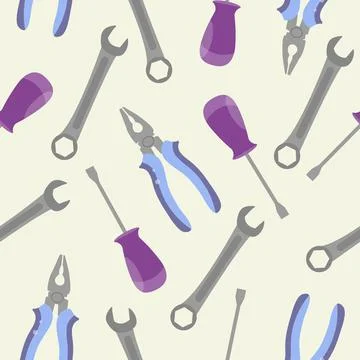 Seamless Pattern with Repair and work tools Illustrazione stock