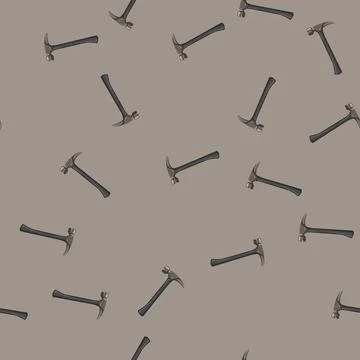 Seamless pattern repair hammer tool cartoon vector Stock Illustration