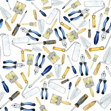 Seamless pattern with repair tools Stock Illustration