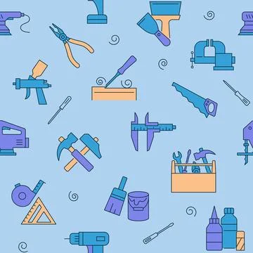 Seamless pattern with repair tools Stock Illustration