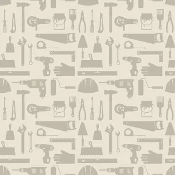 Seamless pattern with repair working tools icons Stock Illustration