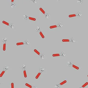 Seamless pattern repair wrench tool cartoon vector Stock Illustration
