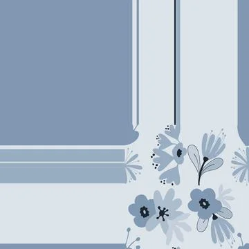 Seamless Pattern Repeat Close Up Blue Floral Corners Stock Illustration