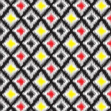 Seamless pattern repeat ikat Stock Illustration
