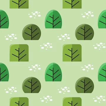 Seamless Pattern Repeatable Texture Summer Spring Tree Nature Paper Fabric 스톡 일러스트
