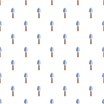 Seamless pattern with repeated gardening hand trowel tools Stock Illustration
