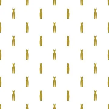 Seamless pattern with repeated gold jumpsuit icons on white background Stock Illustration