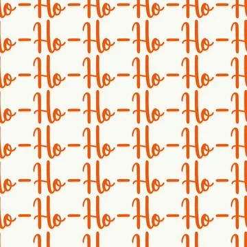 Seamless pattern with repeated phrase ho ho ho. Hand drawn lettering orname.. Stock Illustration