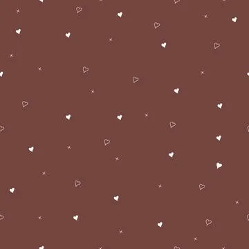 Seamless pattern with repeated romantic vintage hearts. Stock Illustration