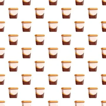 Seamless pattern with repeated takeout coffee cups 스톡 일러스트