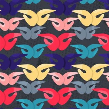 Seamless pattern with repeating abstract pattern of butterflies Stock Illustration