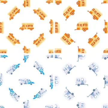 Seamless pattern repeating background texture with travel vehicle motorhome Stock-Illustration