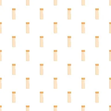 Seamless pattern with repeating beige glass vials background Stock Illustration