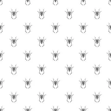 Seamless pattern with repeating black spider illustrations Stock Illustration