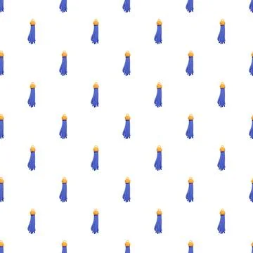 Seamless pattern with repeating blue decorative tassels Stock Illustration