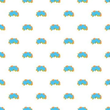 Seamless pattern with repeating blue floral elements Illustrazione stock