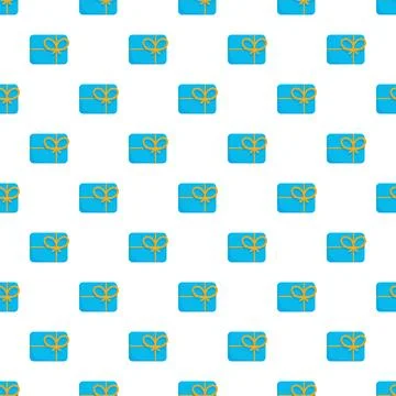 Seamless pattern with repeating blue gift boxes Stock Illustration