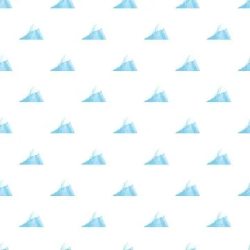 Seamless pattern with repeating blue glacier icebergs Illustrazione stock