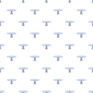 Seamless pattern with repeating blue round pedestal tables Stock Illustration