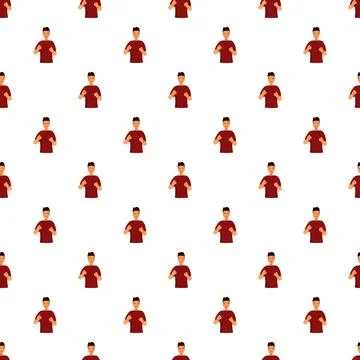 Seamless pattern with repeating cartoon man character Stock Illustration