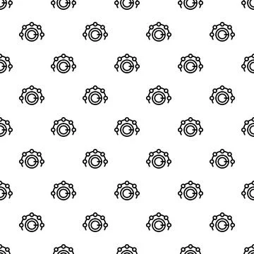 Seamless pattern with repeating circular arrow outline icons Stock Illustration