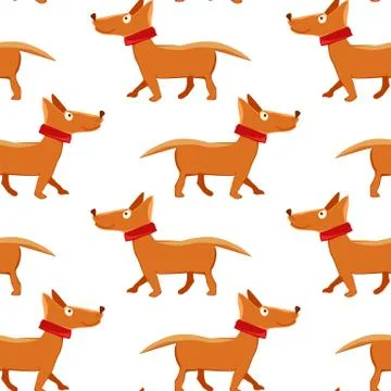 Seamless pattern with repeating dog on white background Illustrazione stock