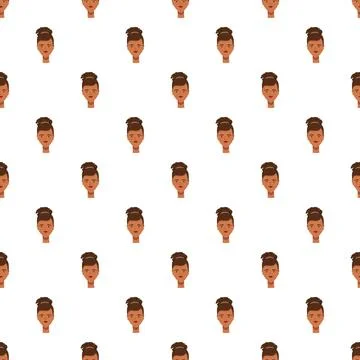 Seamless pattern with repeating female avatar heads Stock Illustration