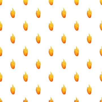 Seamless pattern with repeating fire flames on white background Stockillustratie