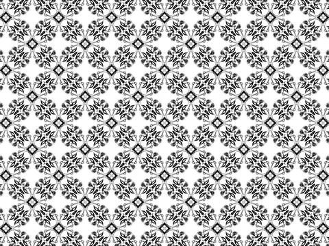 Seamless pattern with repeating geometric black patterns Stock Illustration