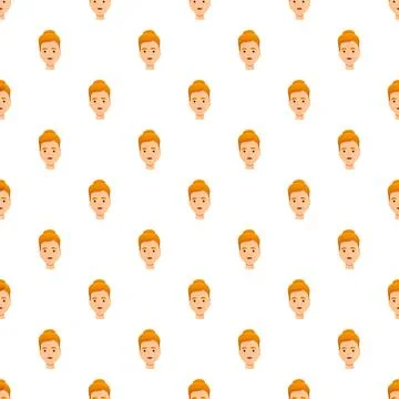Seamless pattern with repeating ginger hair male faces Stock Illustration