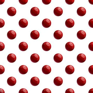 Seamless pattern with repeating glossy red spheres on white Stock Illustration