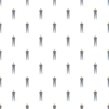 Seamless pattern with repeating men figures on white background Stockillustratie