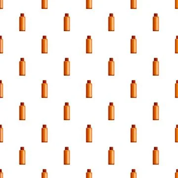 Seamless pattern with repeating orange cosmetic bottles Stock Illustration