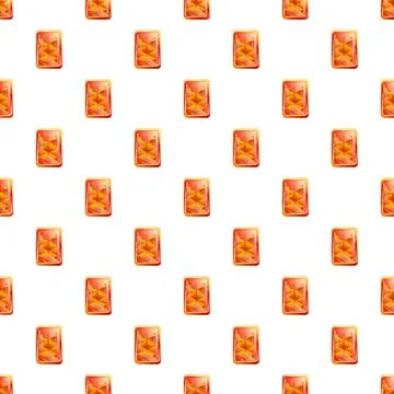 Seamless pattern with a repeating orange gemstone design Stock Illustration