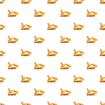 Seamless pattern with repeating orange woodworking hand plane tool 스톡 일러스트