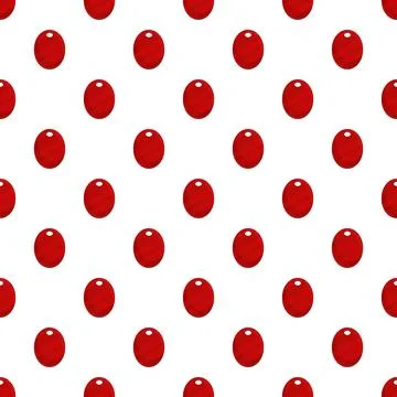 Seamless pattern with repeating oval red gems 스톡 일러스트