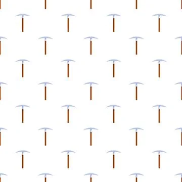 Seamless pattern with repeating pickaxes on white background Stockillustratie