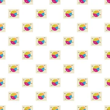 Seamless pattern with repeating pie chart data icons イラスト素材